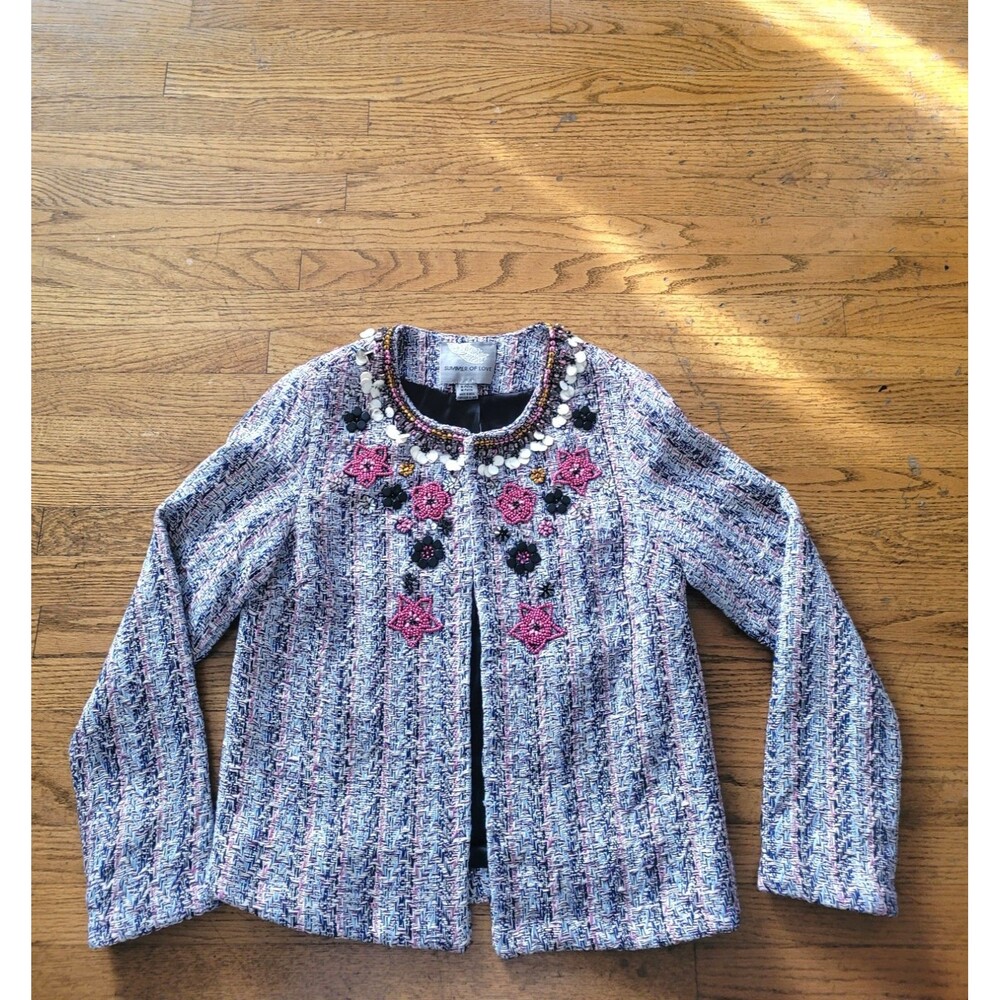 Anthropologie Summer of Love Suzy Rhinestone Jacket Size Medium Petite